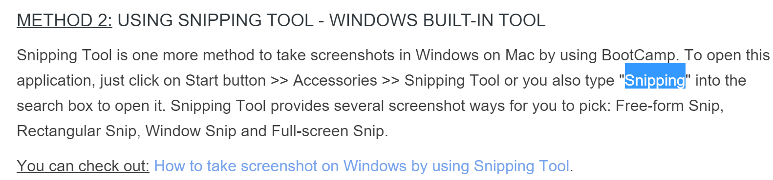 screenshot windows on Macbook 